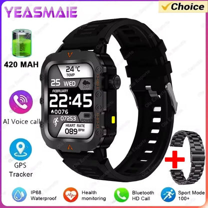 Men’s Military Outdoor GPS Sports Smart Watch – Heart Rate, Sleep Monitor & Waterproof Fitness Watch for iOS & Android