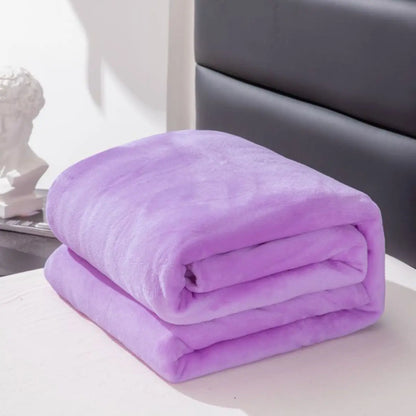Simple & Plain Colored Plush Blanket – Thickened Farley Plush Multifunctional Cover