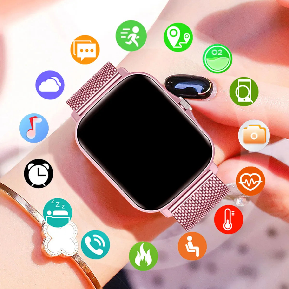 Waterproof Smart Watch – Bluetooth Call, Message Alerts & Fitness Tracker for Android & iPhone