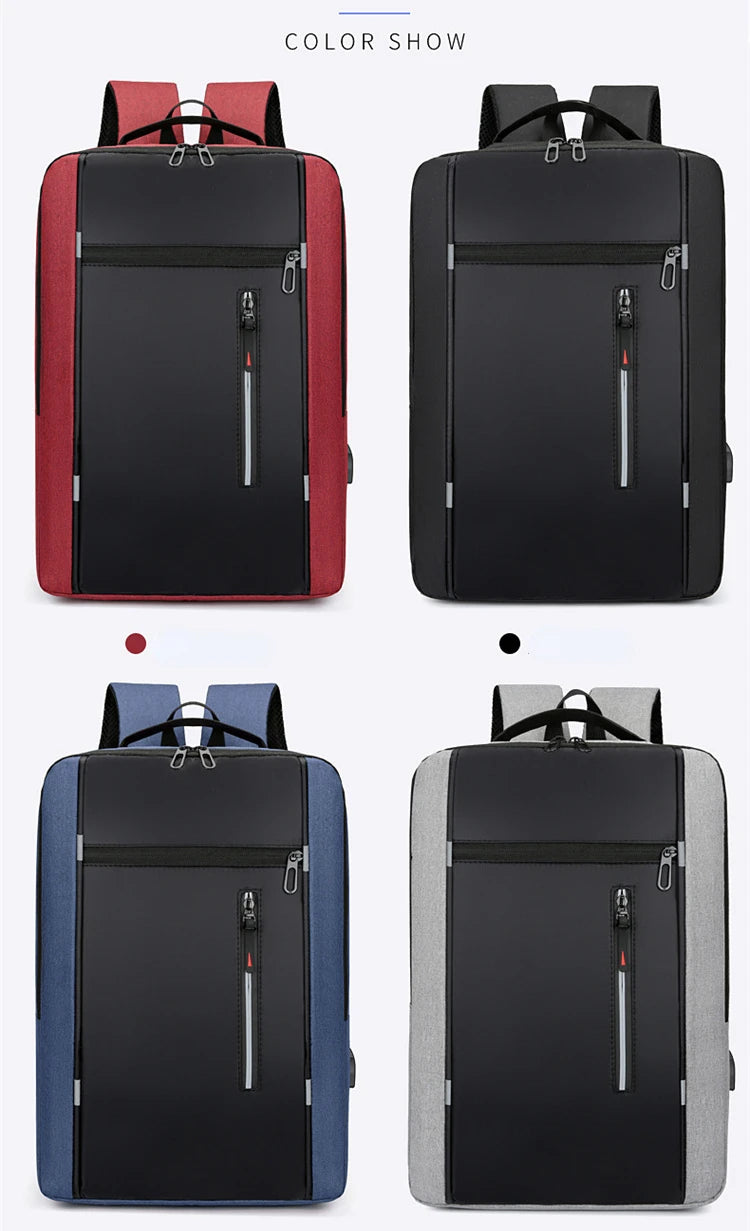 Waterproof Business Backpack for Men – USB Charging 15.6” Laptop Bag, Large Capacity School & Travel Backpack