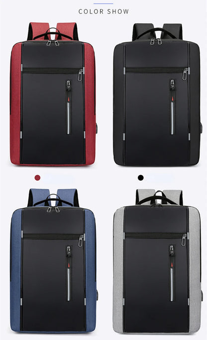 Waterproof Business Backpack for Men – USB Charging 15.6” Laptop Bag, Large Capacity School & Travel Backpack