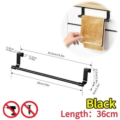 Stainless Steel Door Back Towel Rack – Multi-Purpose Kitchen & Home Holder