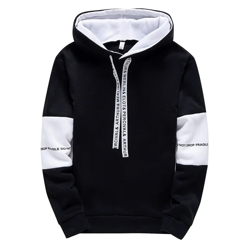 Men’s Casual Letter Print Hoodie – Long Sleeve Hip Hop Pullover Sweatshirt for Spring Sports & Streetwear  Description