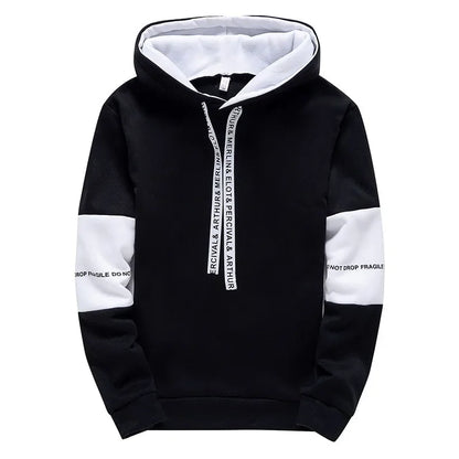 Men’s Casual Letter Print Hoodie – Long Sleeve Hip Hop Pullover Sweatshirt for Spring Sports & Streetwear  Description