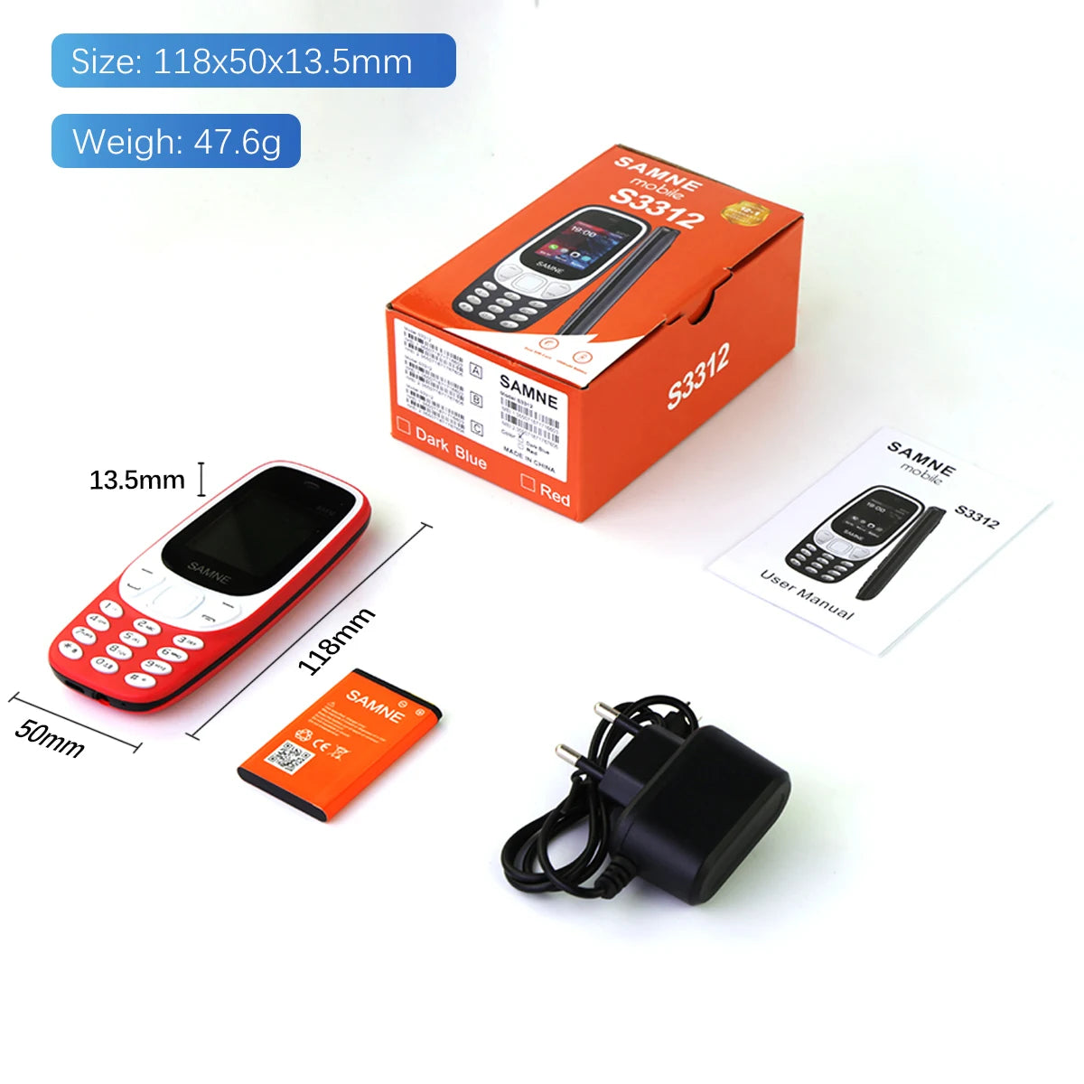 3310 Wireless FM Mobile – 1.77" LCD Display, 3-in-1 Speakers, MP3/MP4 Playback