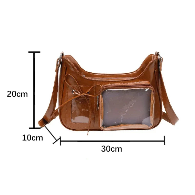 Women’s Korean Transparent Ita Shoulder Bag – Japanese Preppy Designer School Crossbody Purse