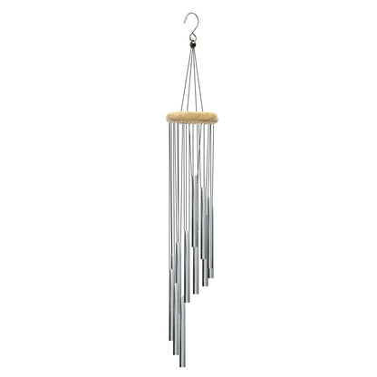 Aluminum Wind Chimes with Hook – Gold & Silver Tubes for Outdoor, Memorial, or Gift Decor