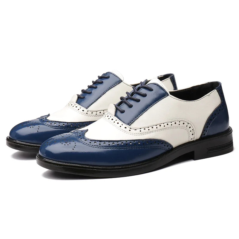 Italian Men’s Oxford Dress Shoes – Elegant Classic Brogue Formal Shoes for Business & Fashion (Zapatos Formales De Hombre)