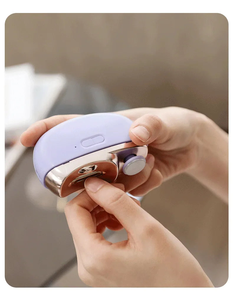 2-in-1 Electric Nail Clipper & Grinder – Portable Automatic Nail Trimmer with Polishing Function for Easy Manicure