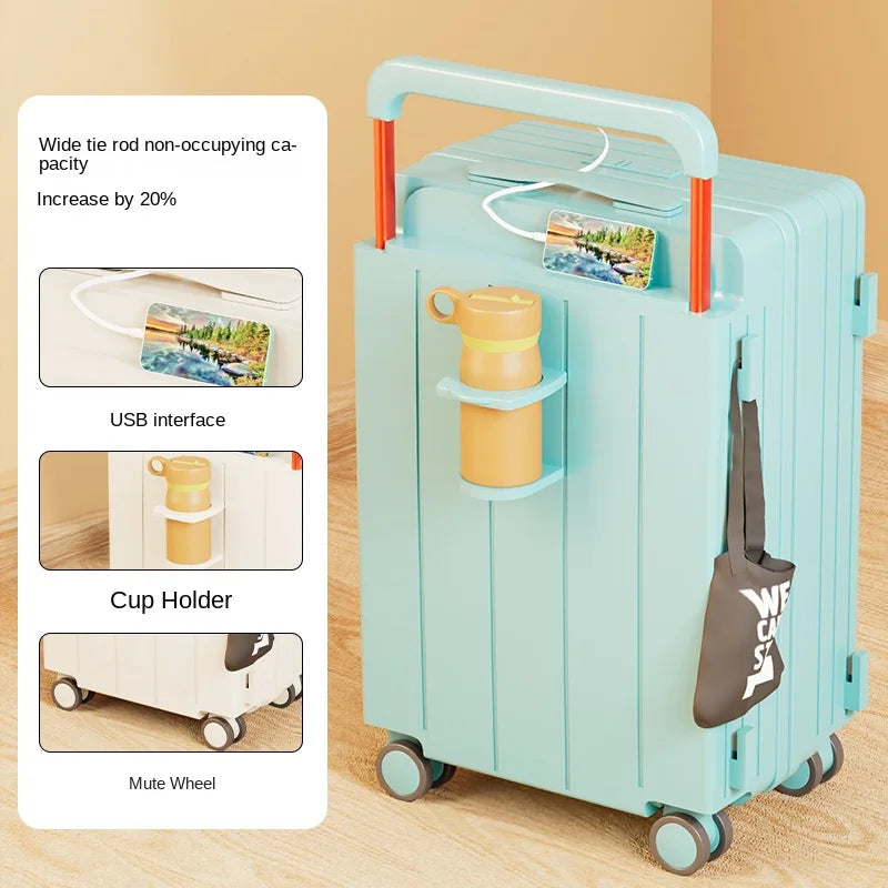 Multifunctional Trolley Luggage – Large Capacity Boarding Suitcase 20/22/24/26/28 Inch
