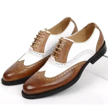 Italian Men’s Oxford Dress Shoes – Elegant Classic Brogue Formal Shoes for Business & Fashion (Zapatos Formales De Hombre)