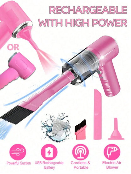 3-in-1 Vacuum Cleaner – USB Rechargeable Suction & Blowing Mini Vacuum for Car & Home