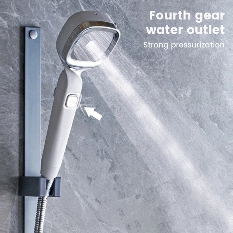 High Pressure 3-Mode Shower Head | Water Saving Adjustable Shower Head with One-Key Stop & Massage Spray