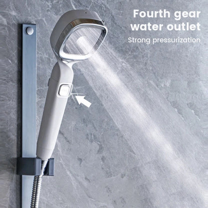 High Pressure 3-Mode Shower Head | Water Saving Adjustable Shower Head with One-Key Stop & Massage Spray