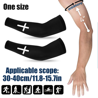 1 Pair Cross UV Cooling Arm Sleeves – Compression Sports Sleeves for Men & Women