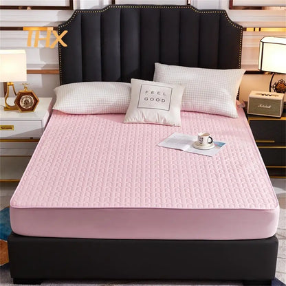 Waterproof Thicken Mattress Pad Protector | Skin-Friendly Durable Fitted Sheet Bed Cover | Latex Mat Cover 150x200 / 160x200 / 180x200