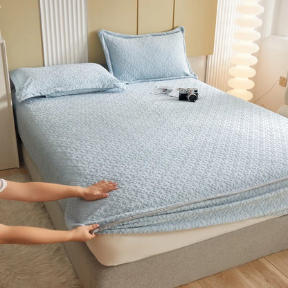 Warm Milk Velvet Bed Sheet | Thick Comfort Mattress Cover | Single, Queen & King | Elastic Band Fitted Protector