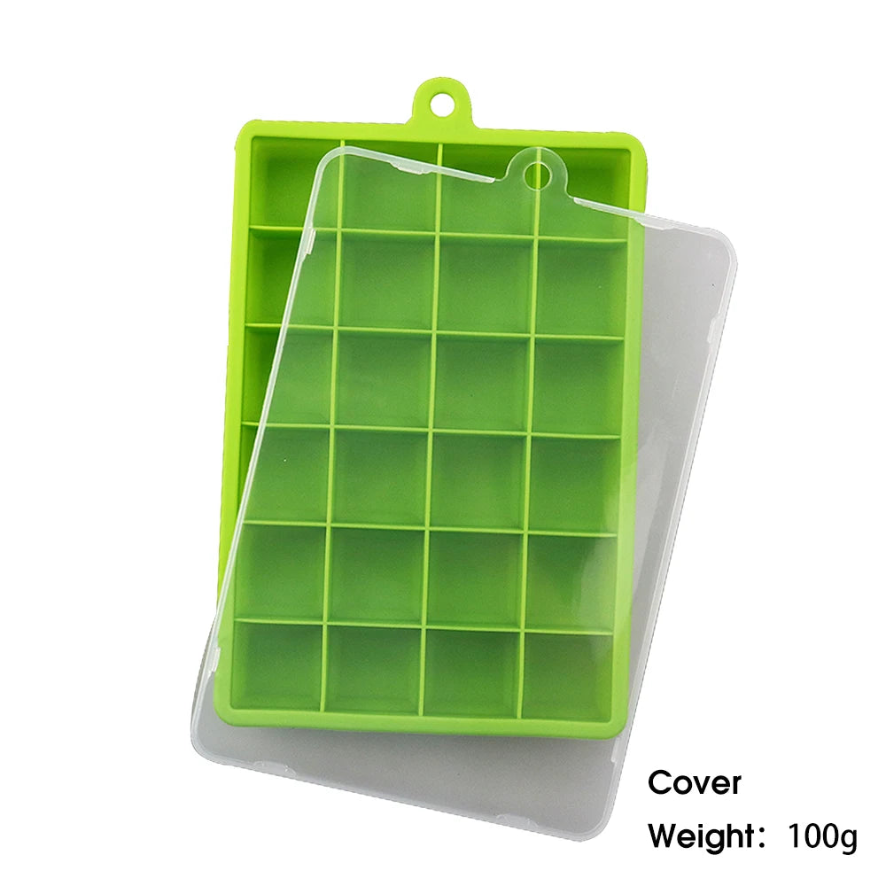 24-Hole Silicone Ice Tray – Square Mold for Ice, Food Puree & Cocktails