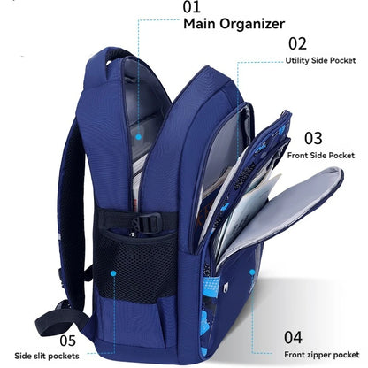 Children’s School Backpack – Lightweight Large Capacity Shoulder Bag for Boys (Grades 1–6, Ages 6–12)