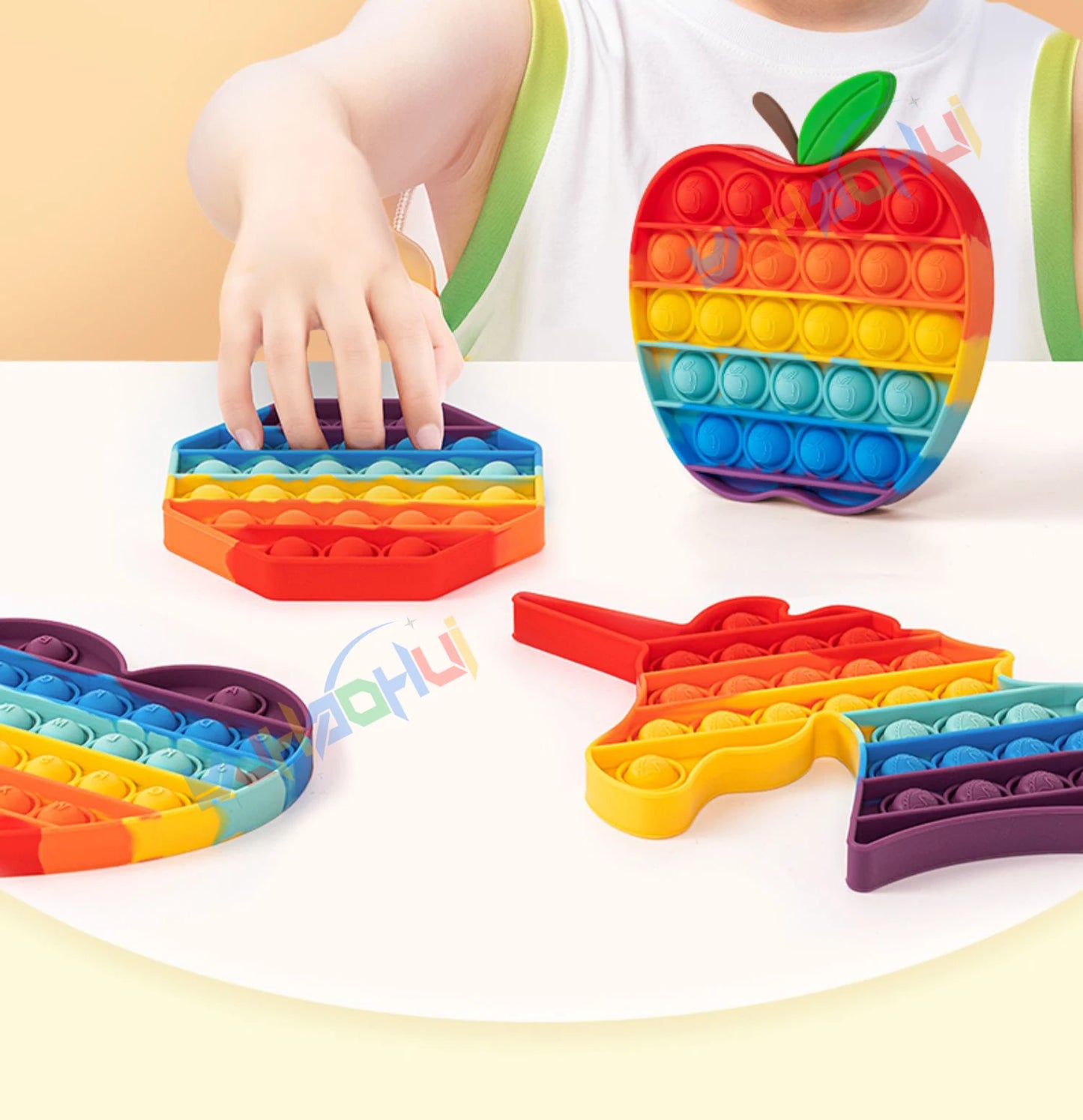 Rainbow Pop Push Bubble Fidget Toy – Stress Relief Sensory Toy for Kids & Adults