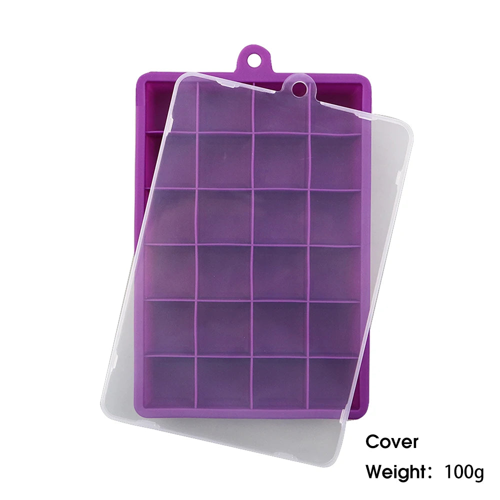 24-Hole Silicone Ice Tray – Square Mold for Ice, Food Puree & Cocktails