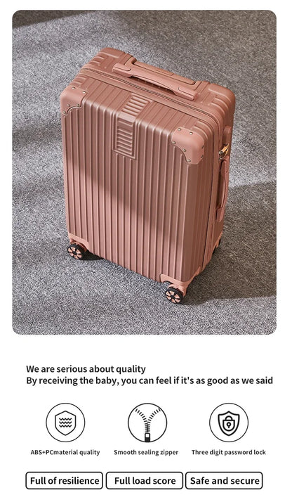 100% Aluminum Magnesium Alloy Travel Luggage – Trolley Carry-On & Checked Luggage 20", 22", 24", 26", 28" with Cup Holder