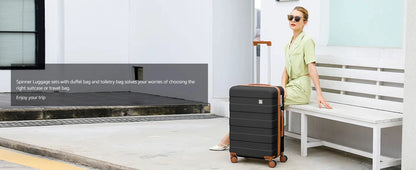 imiomo Travel Luggage Set – Hard Shell Lightweight Carry-On Suitcase with Travel Bag, TSA Lock & Silent Spinner Wheels