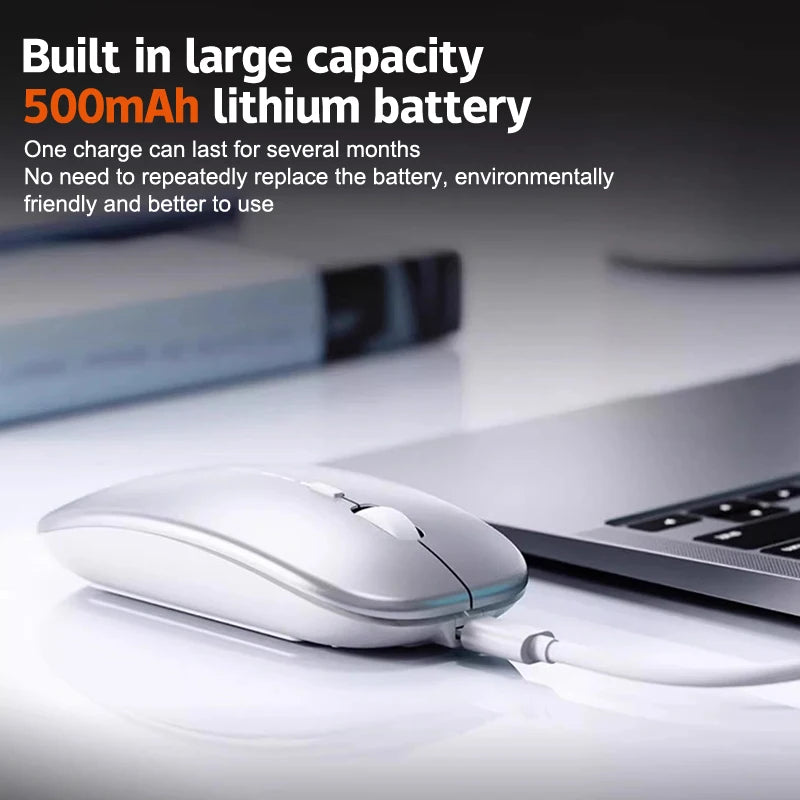 Portable Wireless Mouse Bluetooth 2.4GHz Dual Mode | Silent Ergonomic Mouse for Laptop, PC & MacBook