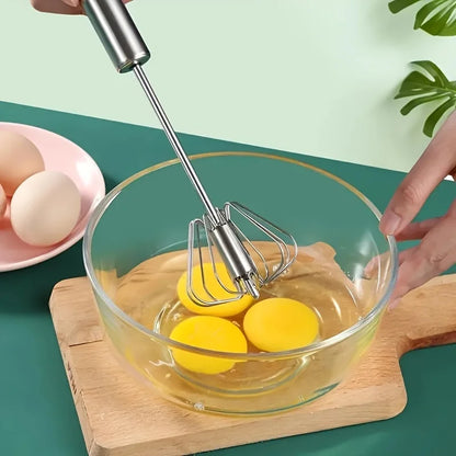 Stainless Steel Egg Beater – Semi-Automatic Hand Mixer for Baking & Cooking