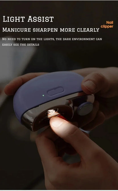 2-in-1 Electric Nail Clipper & Grinder – Portable Automatic Nail Trimmer with Polishing Function for Easy Manicure