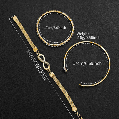 4PCS Women’s Luxury Watch & Bracelet Set – Small Dial Quartz Wristwatch Fashion Reloj Mujer