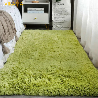 VIKAMA Silk Wool Rug – Soft Non-Slip Luxury Mat for Living Room & Bedroom
