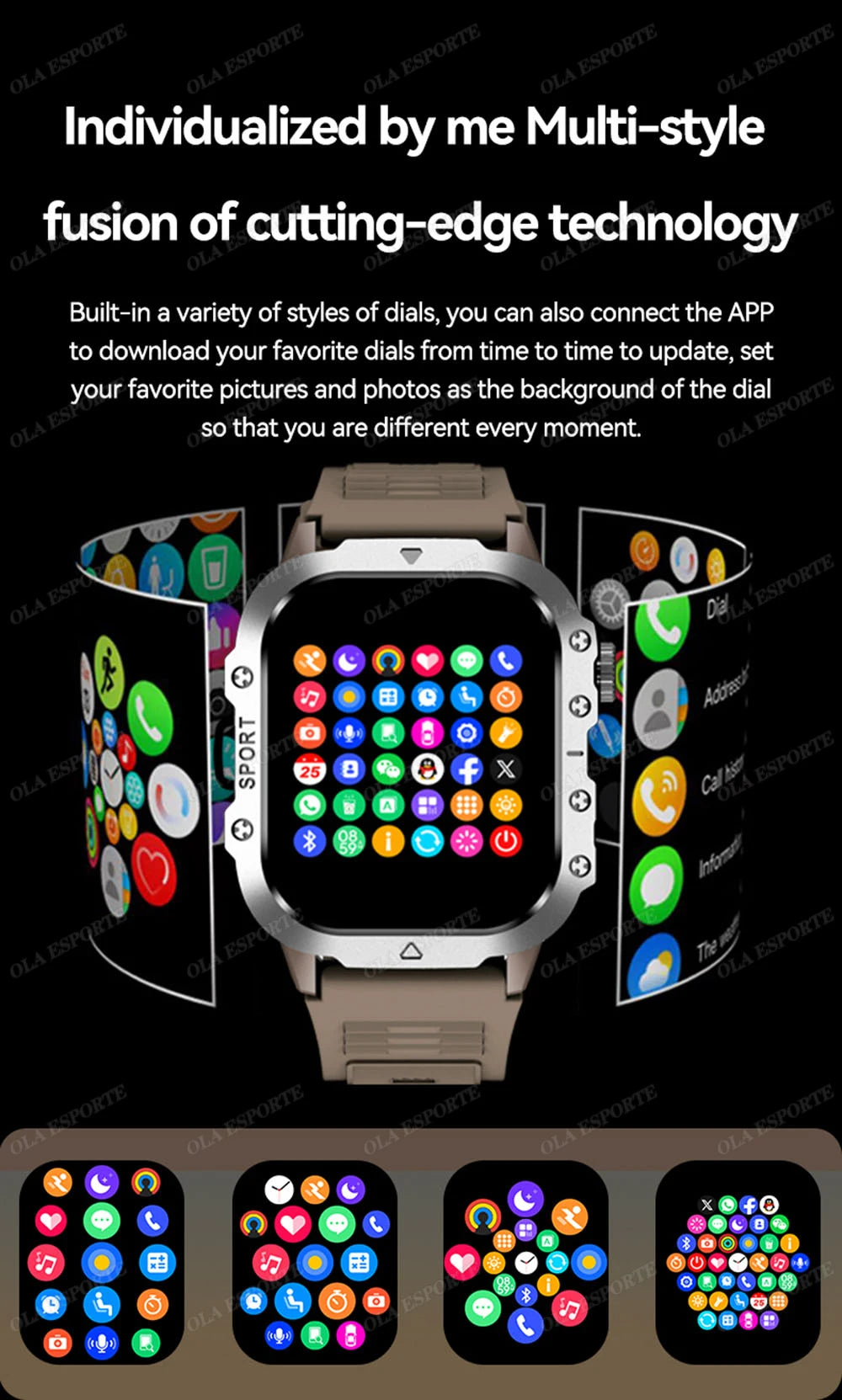 Men’s Military Outdoor GPS Sports Smart Watch – Heart Rate, Sleep Monitor & Waterproof Fitness Watch for iOS & Android