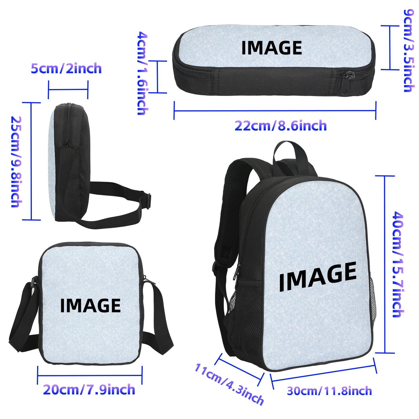 Football Sports School Backpack Set – Boys School Bag with Shoulder Bag & Pencil Case, Star Player Design, Best Gift
