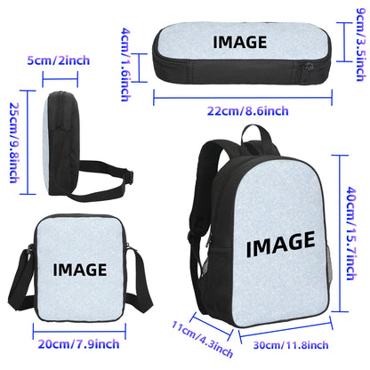 Football Sports School Backpack Set – Boys School Bag with Shoulder Bag & Pencil Case, Star Player Design, Best Gift