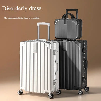 100% Aluminum Magnesium Alloy Travel Luggage – Trolley Carry-On & Checked Luggage 20", 22", 24", 26", 28" with Cup Holder