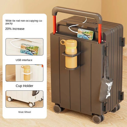 Multifunctional Trolley Luggage – Large Capacity Boarding Suitcase 20/22/24/26/28 Inch
