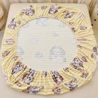 Fluffy Plush Cartoon Fleece Bed Sheet | Double Bed | Winter Warm