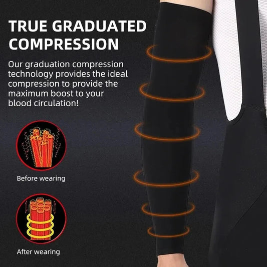 Ice Silk Sports Arm Sleeves – UV Protection Cooling Sleeves for Cycling, Running, Gym & Outdoor Travel