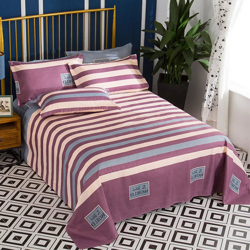 Winter Simple Style Student Hostel Sheet – Easy-Clean Printed Bedding for Dorms & Hostels