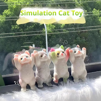 Realistic Fluffy Cat Stress Relieving Toy – Simulation Cat Doll Squeeze Gift for Kids & Adults