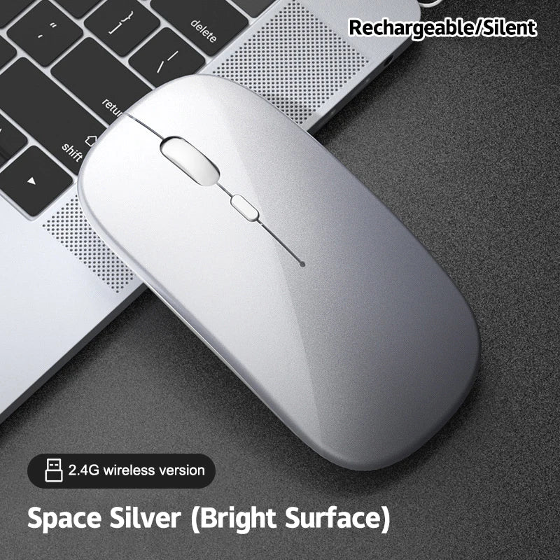 Portable Wireless Mouse Bluetooth 2.4GHz Dual Mode | Silent Ergonomic Mouse for Laptop, PC & MacBook