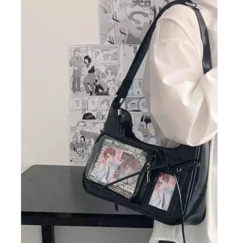 Women’s Korean Transparent Ita Shoulder Bag – Japanese Preppy Designer School Crossbody Purse