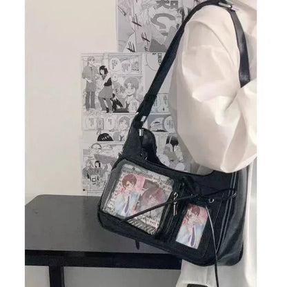 Women’s Korean Transparent Ita Shoulder Bag – Japanese Preppy Designer School Crossbody Purse