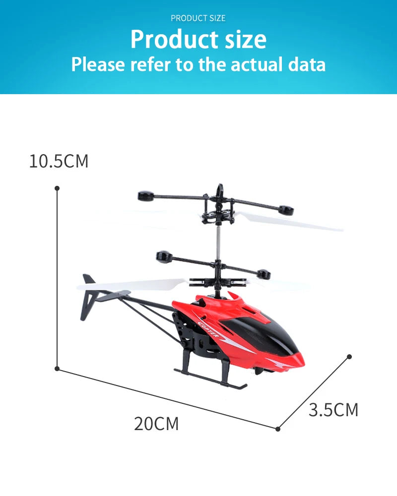 Mini Rechargeable RC Drone for Kids – Fall-Resistant Safe Remote Control Helicopter Toy (No Remote Battery)