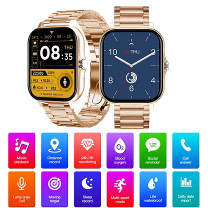 Waterproof Smart Watch – Bluetooth Call, Message Alerts & Fitness Tracker for Android & iPhone