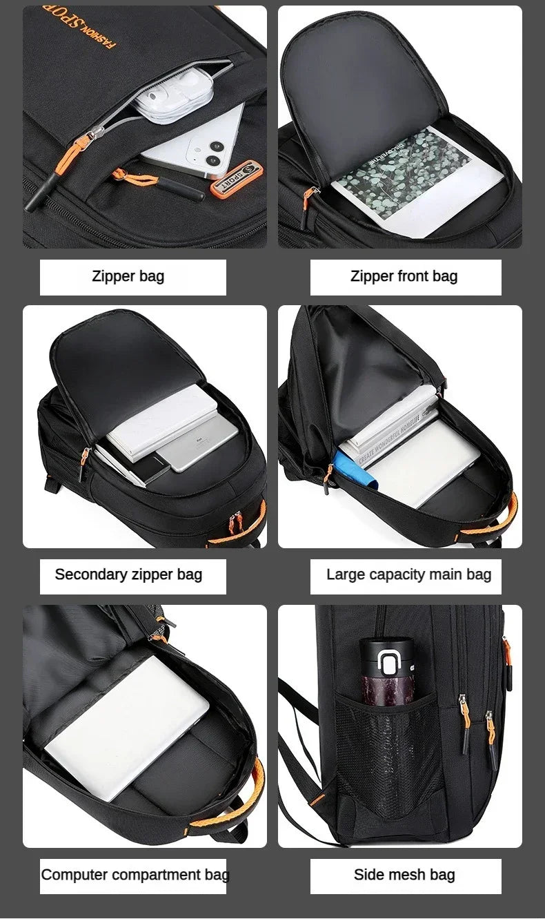 Men’s Oxford Business Backpack – Waterproof Laptop Bag, Leisure Travel & High School Student Bag
