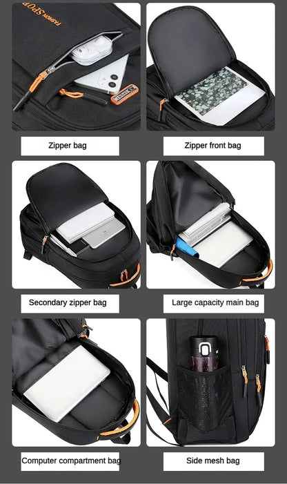 Men’s Oxford Business Backpack – Waterproof Laptop Bag, Leisure Travel & High School Student Bag