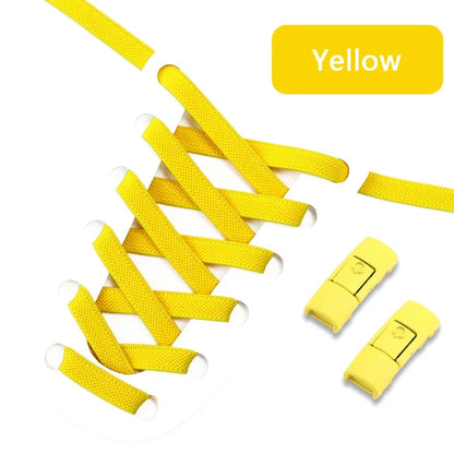 Elastic No-Tie Shoe Laces with Press Lock – 8MM Flat Shoelaces for Sneakers, Kids & Adults