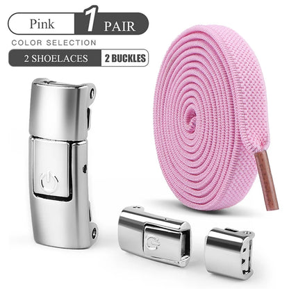 8mm No-Tie Elastic Shoe Laces – Press Lock Flat Shoelaces for Kids & Adults